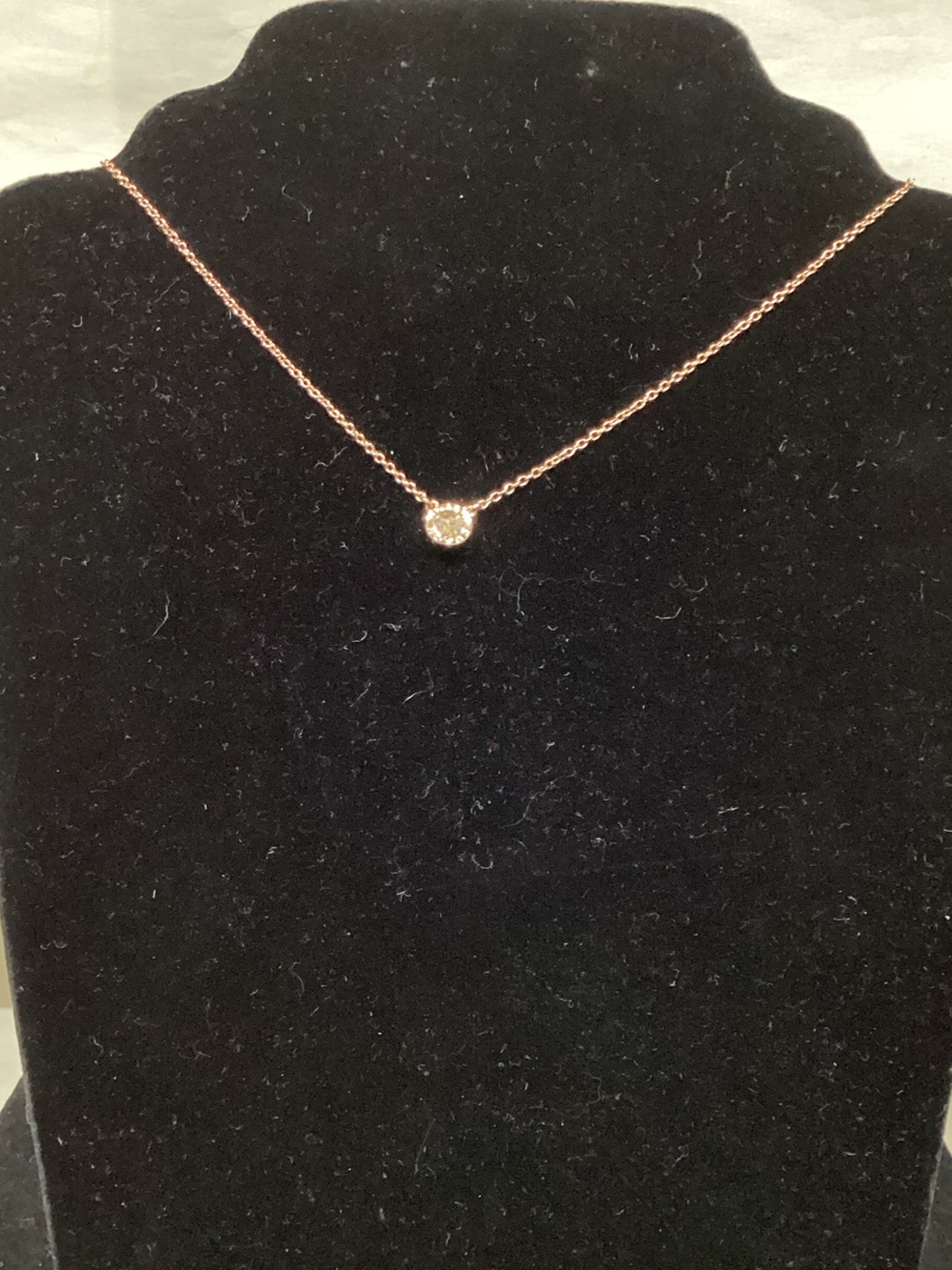 Coach Rose Gold Single Crystal Pendant Necklace